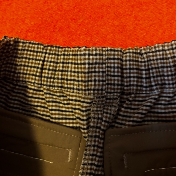 Uniqlo brown plaid check high waisted wide brushed pants NWT - Picture 5 of 9